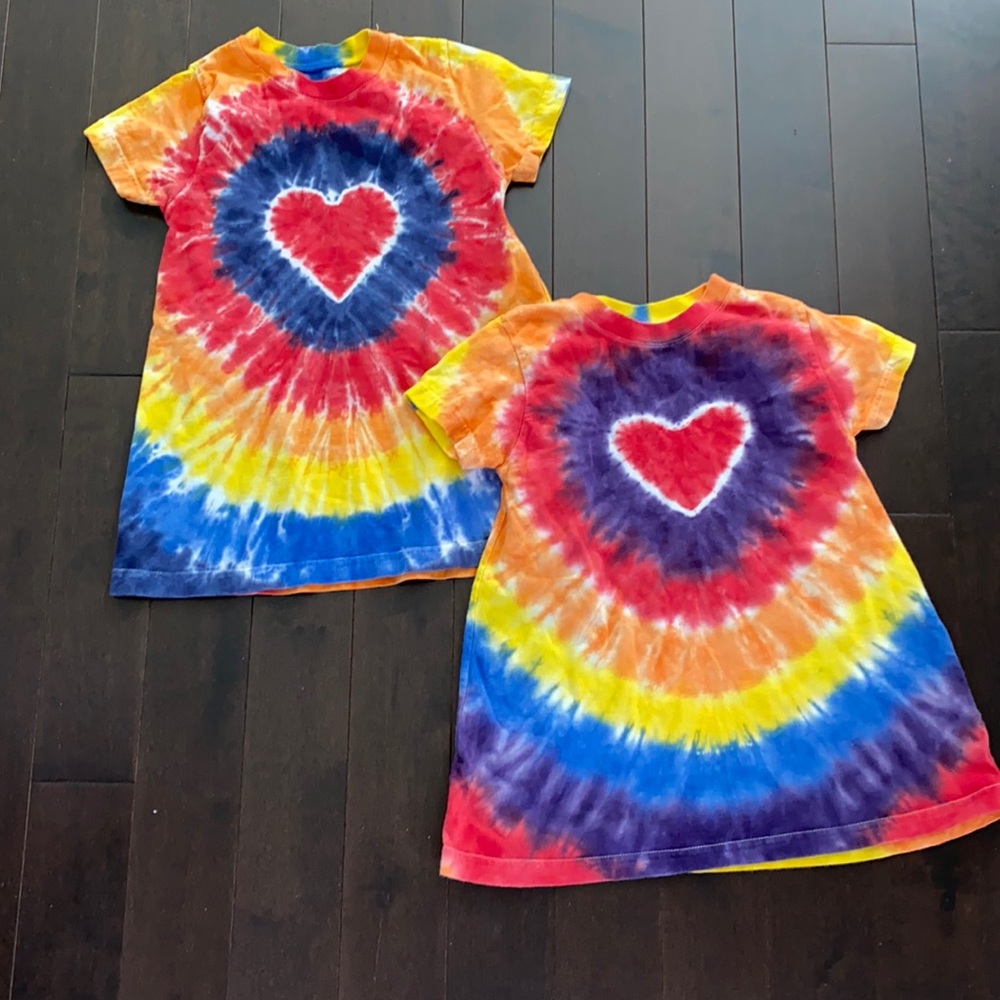 Cute tyedye heart coverups 4 twins/cousins/friends